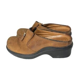 Ariat Mendocino Tassel Dark Aged Shoes Clogs Women's 8B Leather Slip-on